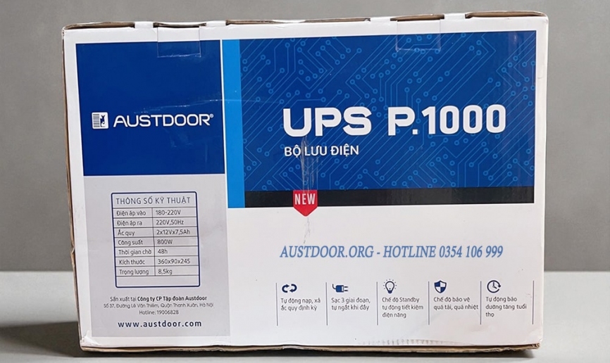 Bộ lưu điện cửa cuốn Austdoor P1000, P2000